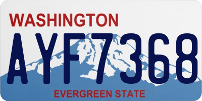 WA license plate AYF7368