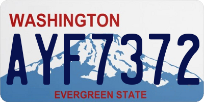WA license plate AYF7372