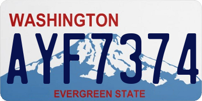 WA license plate AYF7374
