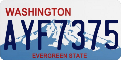 WA license plate AYF7375