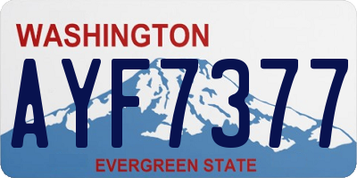 WA license plate AYF7377