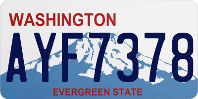 WA license plate AYF7378
