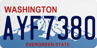 WA license plate AYF7380