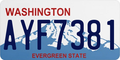 WA license plate AYF7381