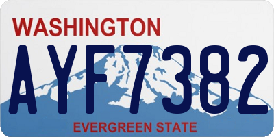 WA license plate AYF7382