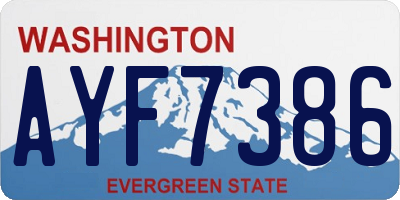 WA license plate AYF7386