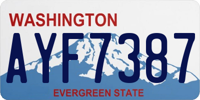 WA license plate AYF7387