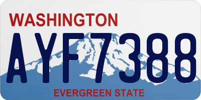WA license plate AYF7388