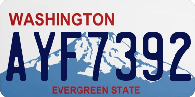 WA license plate AYF7392