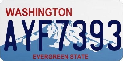 WA license plate AYF7393