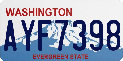 WA license plate AYF7398