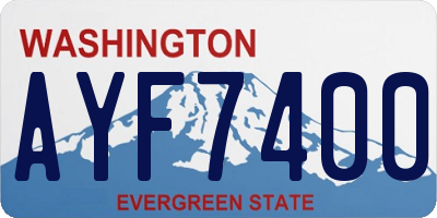 WA license plate AYF7400