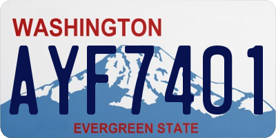 WA license plate AYF7401