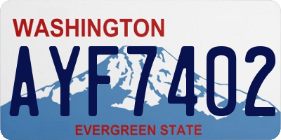 WA license plate AYF7402