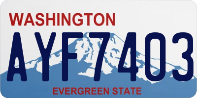 WA license plate AYF7403
