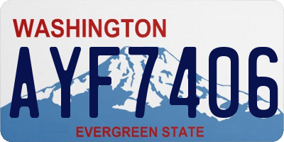 WA license plate AYF7406