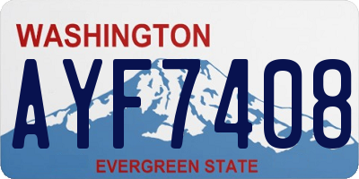 WA license plate AYF7408