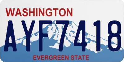 WA license plate AYF7418
