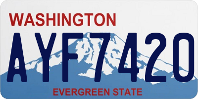 WA license plate AYF7420