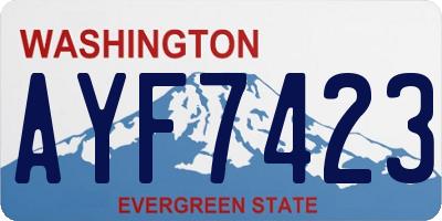 WA license plate AYF7423