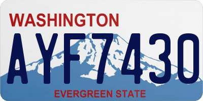 WA license plate AYF7430