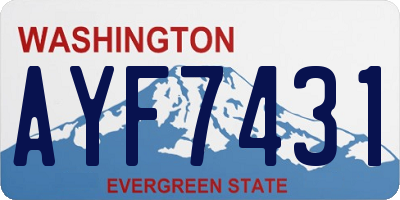 WA license plate AYF7431