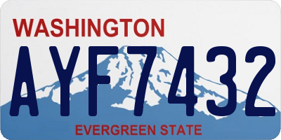 WA license plate AYF7432