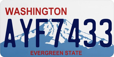 WA license plate AYF7433