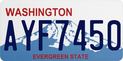 WA license plate AYF7450