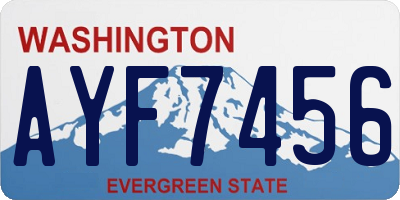 WA license plate AYF7456