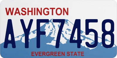 WA license plate AYF7458