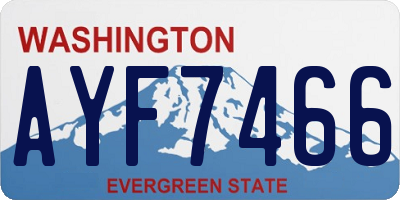 WA license plate AYF7466