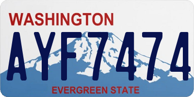 WA license plate AYF7474