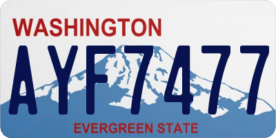 WA license plate AYF7477