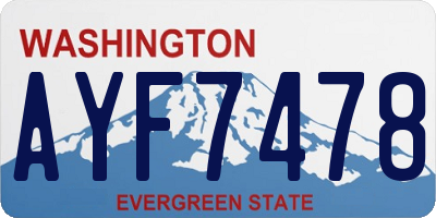 WA license plate AYF7478