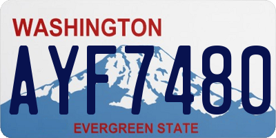 WA license plate AYF7480
