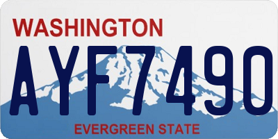 WA license plate AYF7490