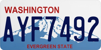 WA license plate AYF7492