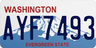 WA license plate AYF7493
