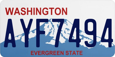 WA license plate AYF7494