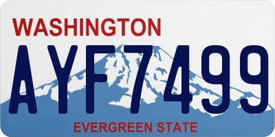 WA license plate AYF7499