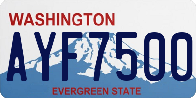 WA license plate AYF7500