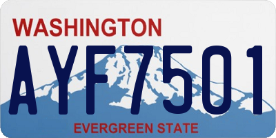 WA license plate AYF7501