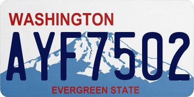 WA license plate AYF7502