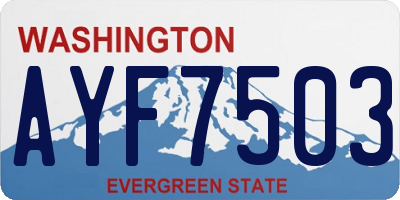 WA license plate AYF7503