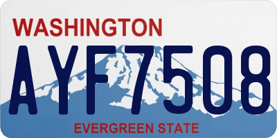 WA license plate AYF7508