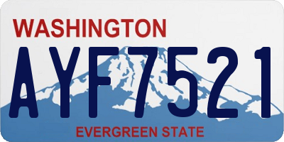 WA license plate AYF7521