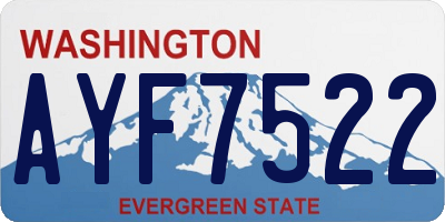 WA license plate AYF7522