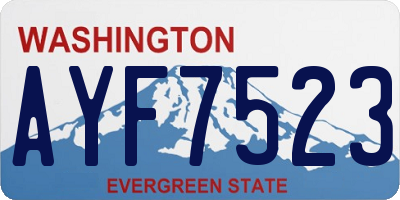 WA license plate AYF7523