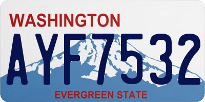 WA license plate AYF7532